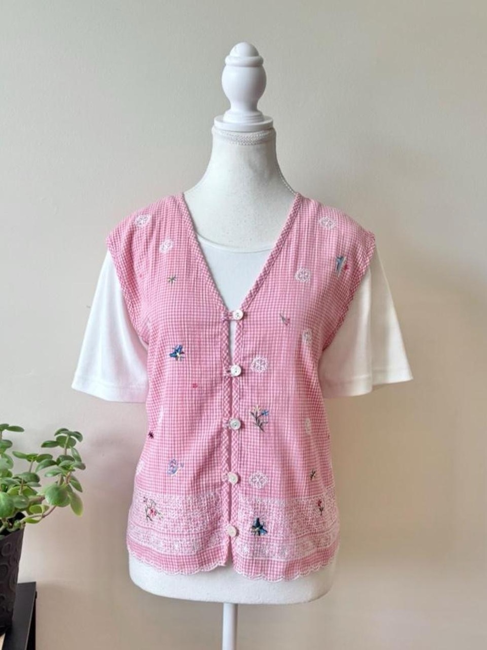 Pink Gingham Blouse